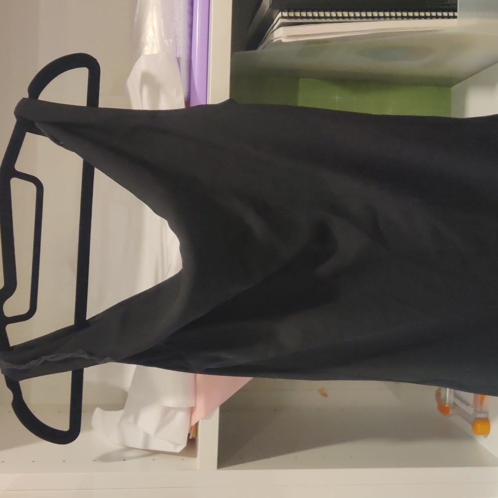 Elegant Black Draped Neck Dress